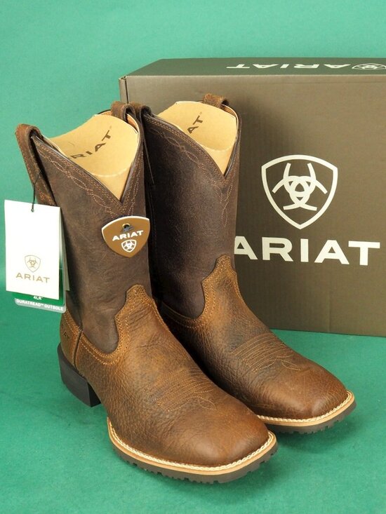 NEW Ariat Hybrid Grit Western Boot Mens 10 D Medium Earth/Alamo Brown Square Toe main image 10